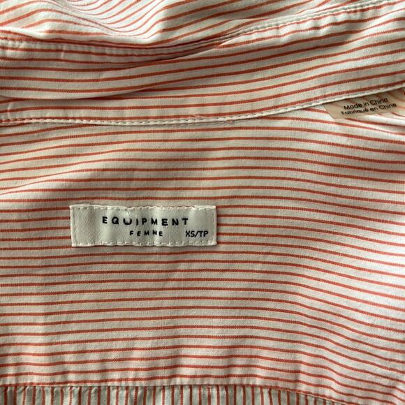 Equipment | Red and White Striped Button Down Size XS - Picture 5 of 10